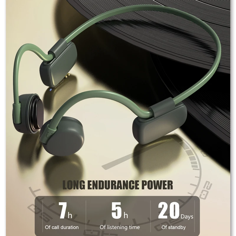 

Bone Conduction Headphones Wireless Bluetooth Headset Earphones Waterproof Dual Stereo With Microphone For Sports Running