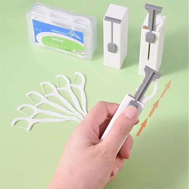 

Portable Automatic Toothpick Holder Dental Floss Box Dispenser 60 Dental Floss Cleaner Oral Teeth Cleaning Care Dental Floss