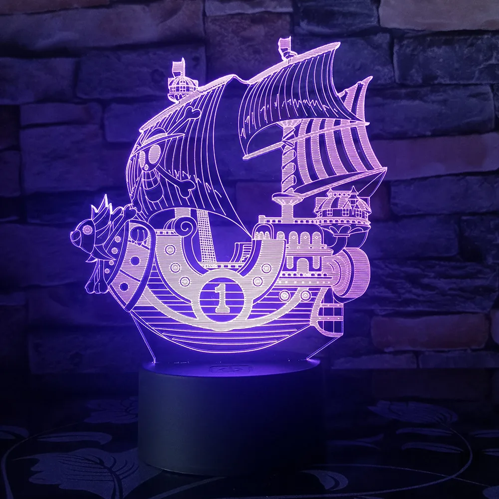 Мультфильм один кусок Miles Солнечная лампа 3d визуальные светодиодные фонари для