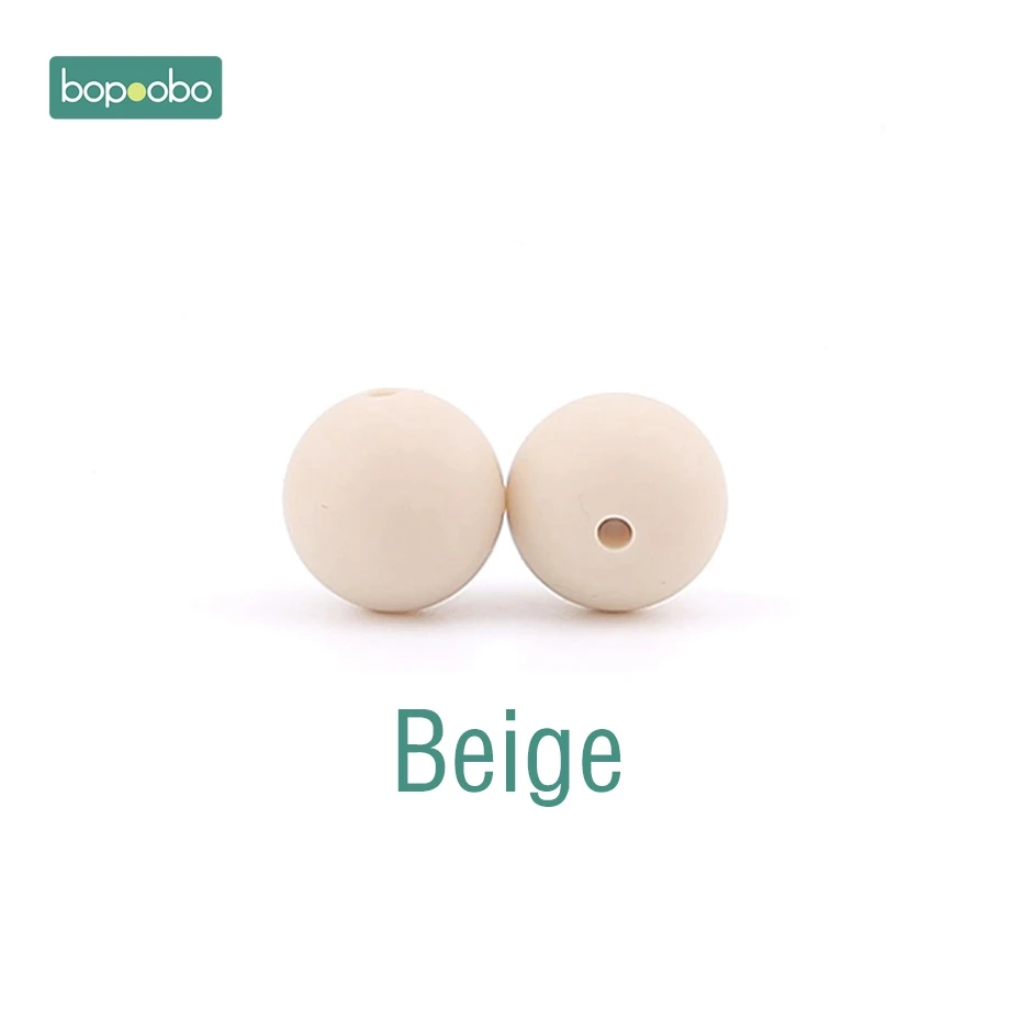Beige Bopoobo 30 шт. 12 мм пищевой силиконовый Прорезыватель для зубов детский уход за зубами DIY стартовый набор силиконовые бусины Экологичные Детские аксессуары - Цвет: Beige