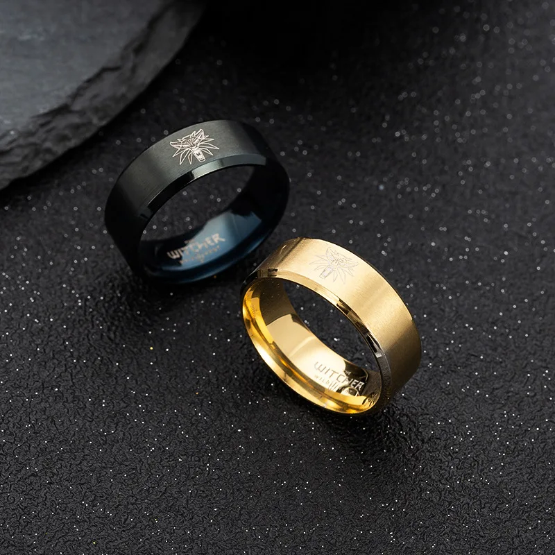 

Men's fashion pattern belief wolf head 316L stainless steel ring wizard jewelry ring wholesale