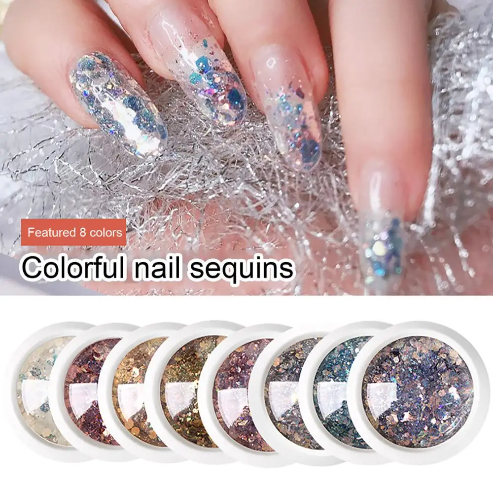 

10 г хлопья для ногтей Блестки для ногтей алюминиевые нестандартные разноцветные хлопья для маникюра украшение для ногтей
