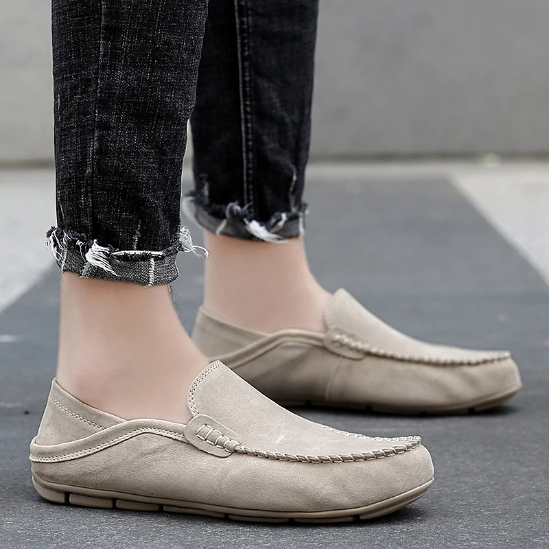 

Genuine Leather Loafers Men Shoes slip on Men's Loafers For Men outdoor Casual Shoes Moccasins breathable Men Flats Footwear
