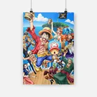 Модульный плакат, Современная печать HD, цельный настенный художественный холст, картины аниме, Луффи, Декор для дома, для гостиной