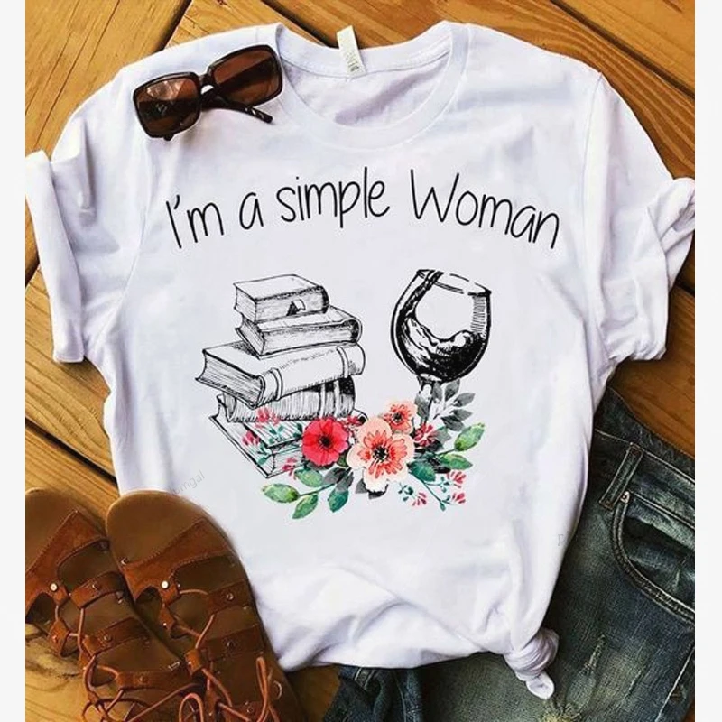 Футболка женская простая с графическим принтом уличная одежда в Корейском стиле