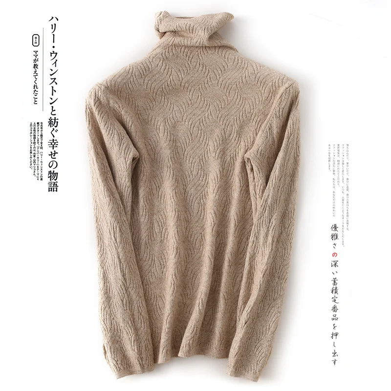 Autumn and winter new pile of high collar dark knit pullover women ALKMENE sexy fashion slim bottoming sweater women - Цвет: Хаки