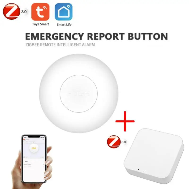 

Tuya Zigbee Wireless Remote Call Button SOS/Emergency Button Caregiver Pager For Patient Elderly Fall Down Alarm Call For Help