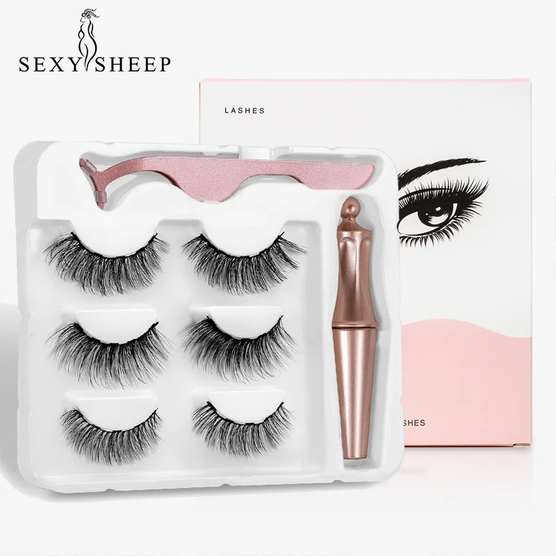 Набор для наращивания ресниц натуральная жидкая подводка глаз и магнитные