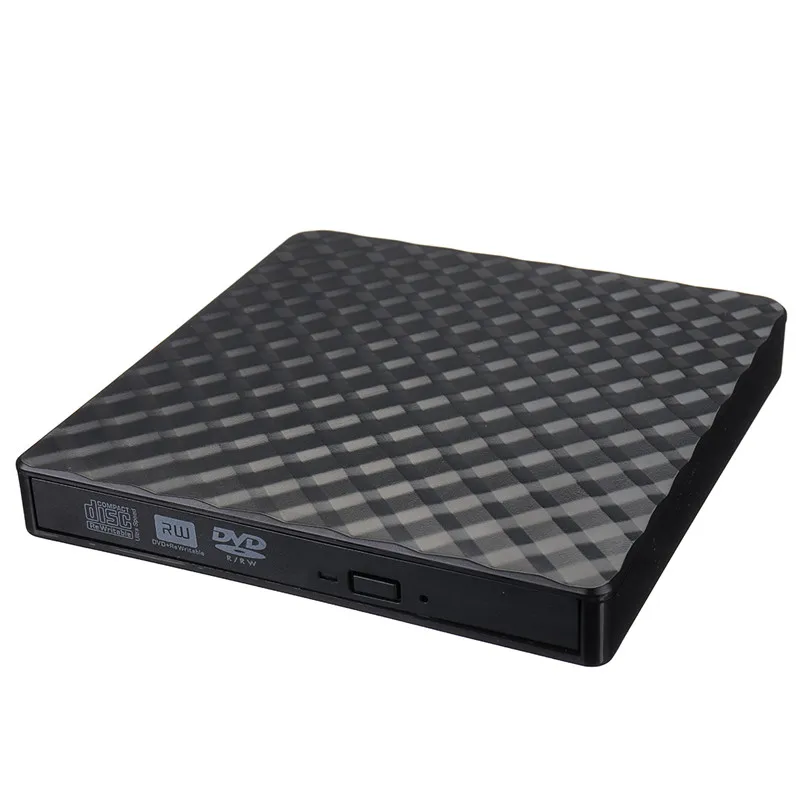 Черный Внешний USB3.0 DVD RW CD Writer тонкий оптический привод горелки ридер плеер лоток тип портативный для портативных ПК - Цвет: Черный