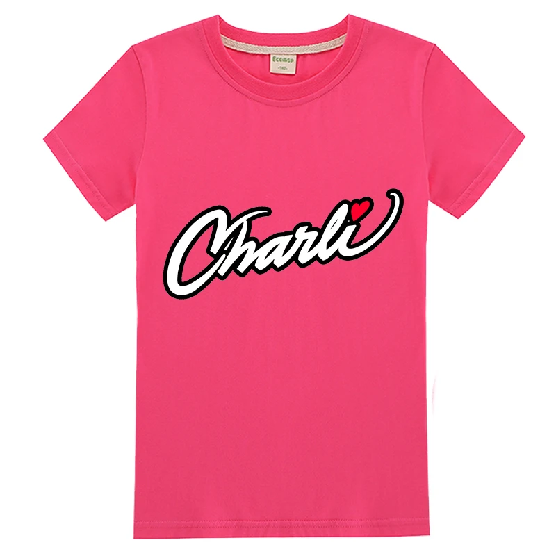 New 2020 The Hype House Children Cotton T Shirt Girls Clothing Charli Dɺmelio Boys O-neck Tshirt KIds Short Sleeve Tops | Детская