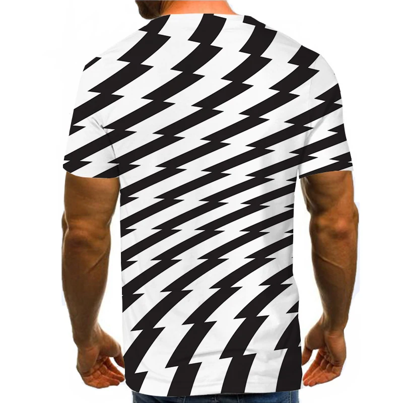 

Men Graphic T Shirts Round Neck 3D Print Short Sleeve Daily Tops Black And White Tees