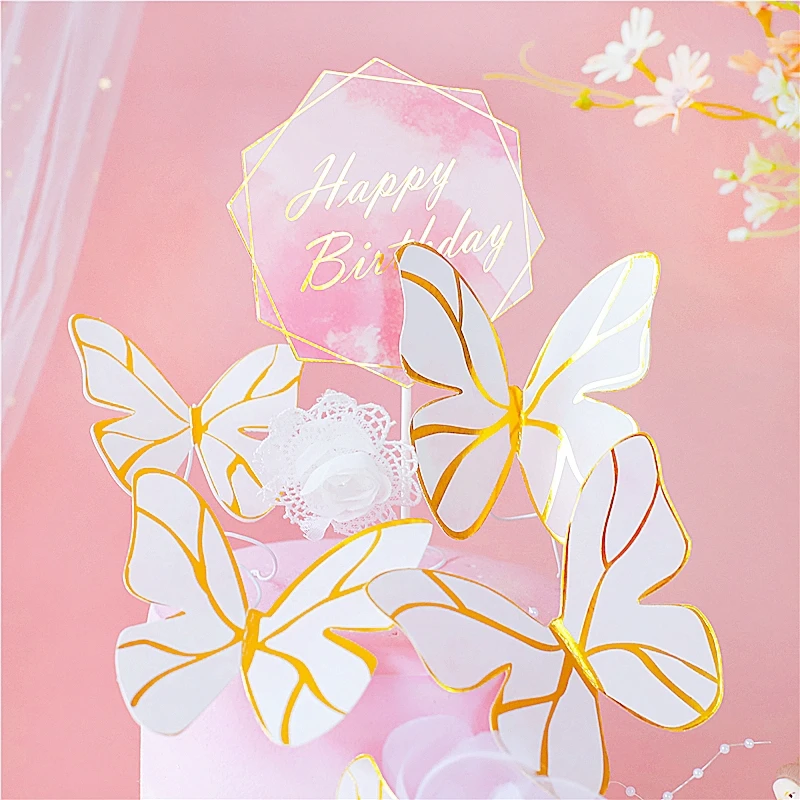 Бабочка пряжа проволока Ловец снов корона Топпер для торта акрил с днем рождения