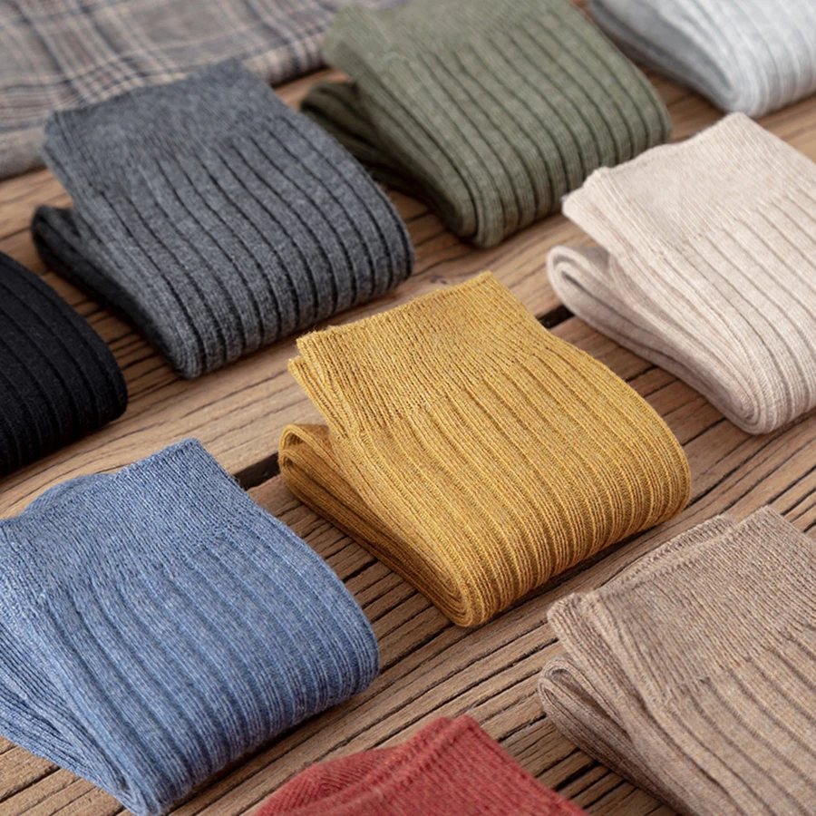 Носки женские хлопковые однотонные черные белые желтые синие тонкие дышащие в