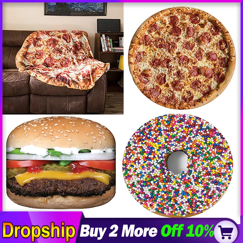 Комфортное одеяло для упаковки пищи пицца гамбургер идеально круглый ковер