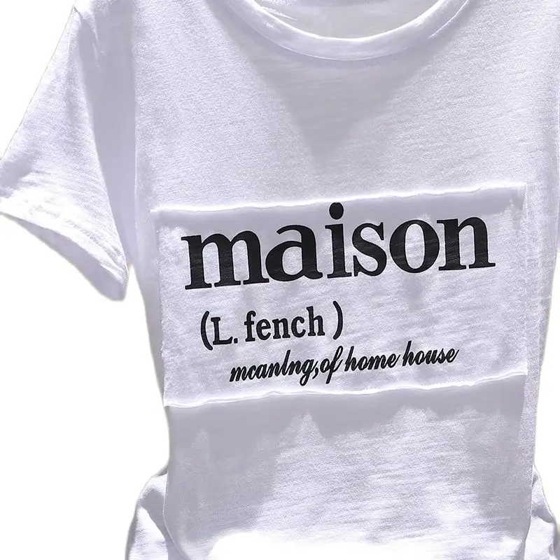 

T-shirt Tops Shirt The new summer 2021 of bamboo cotton short sleeve T-shirt printed fashion show thin jacket pure cotton shirt