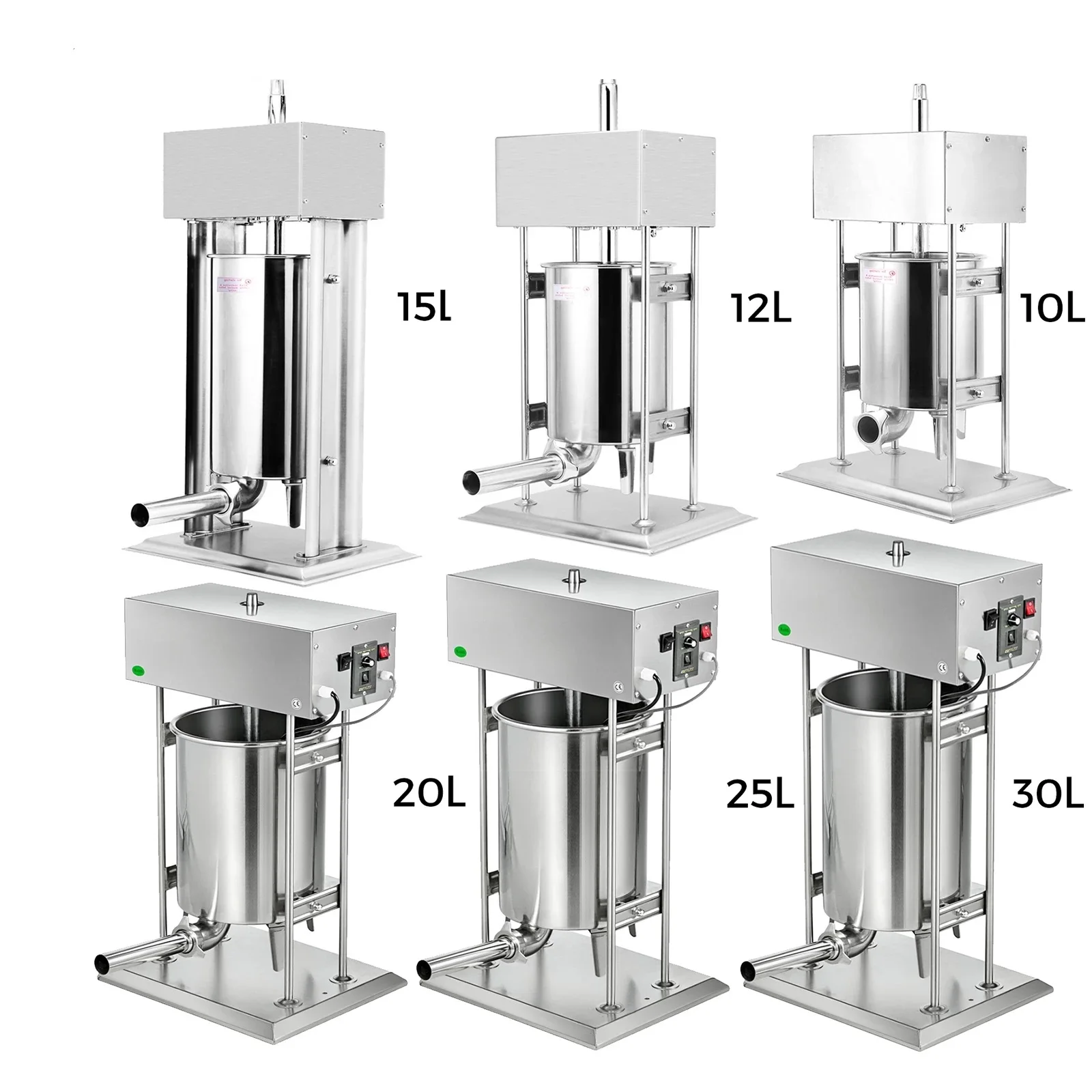 

3L-15L колбасный шприц наполнитель Нержавеющая сталь коммерческих чайник машины