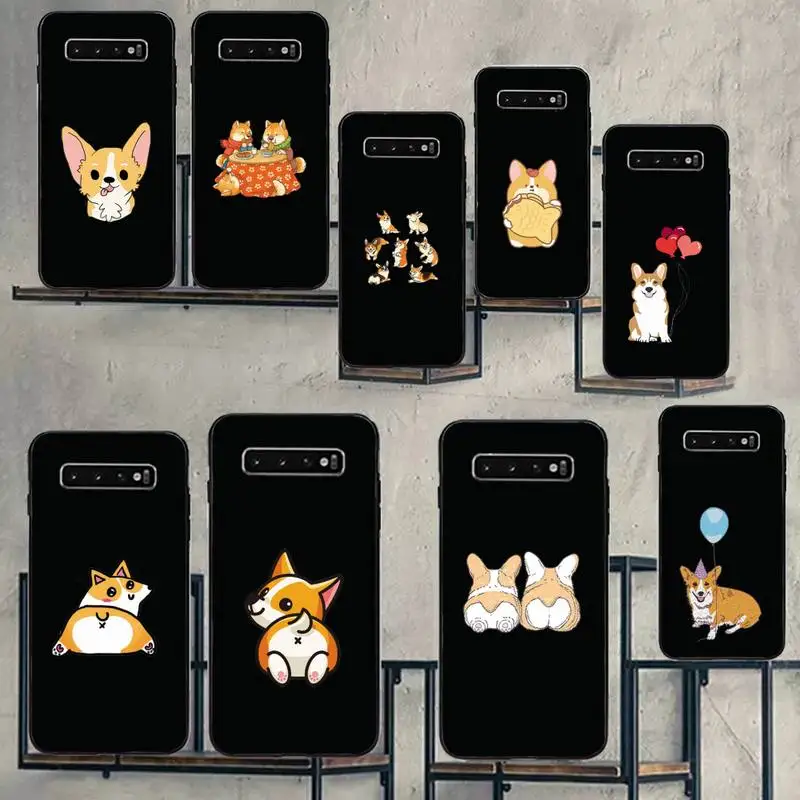 Милый черный чехол для телефона с изображением корги ягодиц животных щенков Samsung