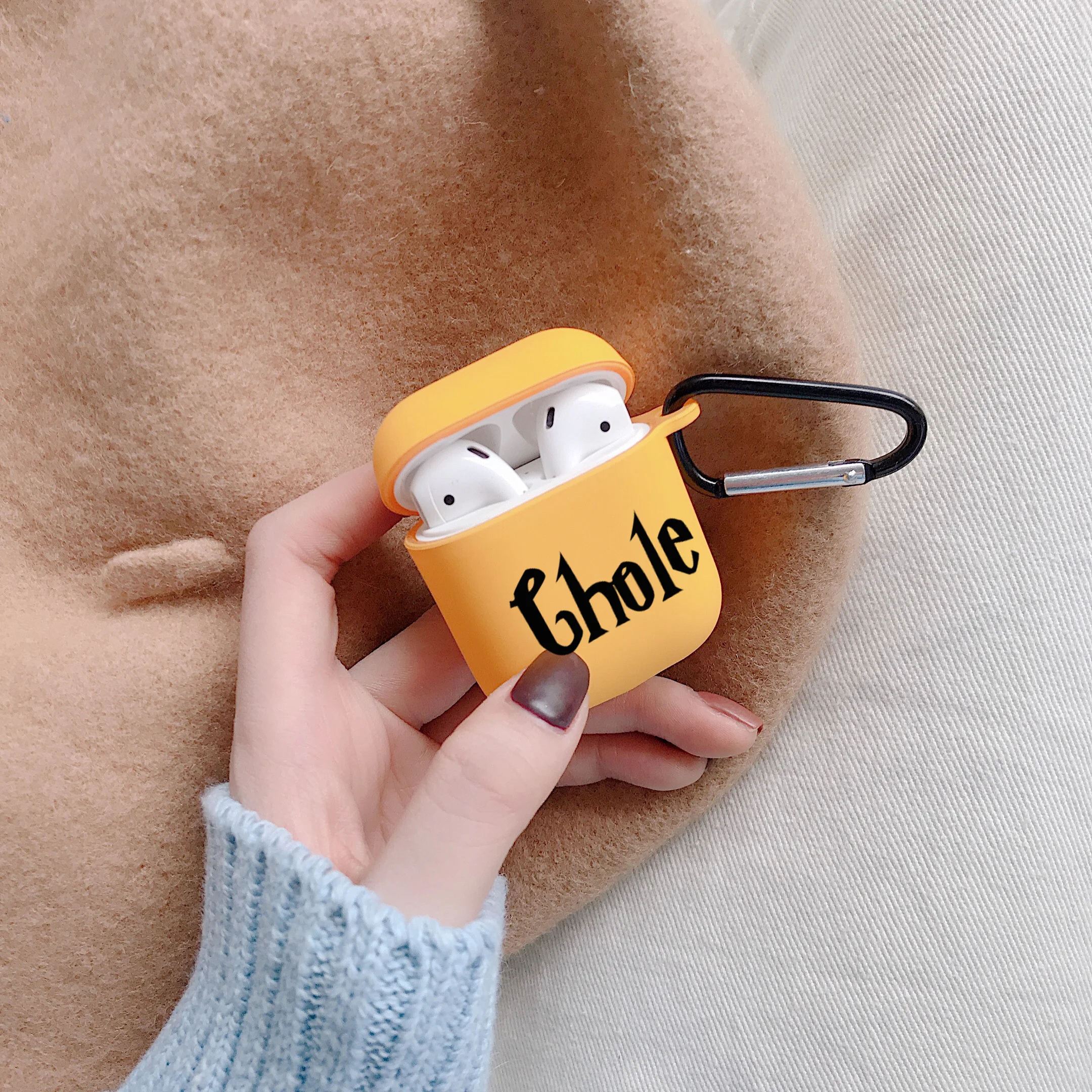 Customized Handwriting Name Case for Airpod 2 with keychain neck Soft TPU Protective DIY Airpods pro Personalized Gift | Электроника