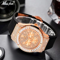 missfox rose gold top brand luxury mens watch rubber strap clock watches men quartz casual wrist watch relogio masculino 2021