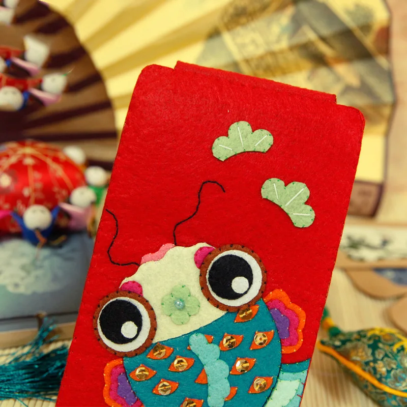 Для женщин &quotсделай сам&quot Золотая рыбка Войлок карты Чехол сумка DIY нетканый