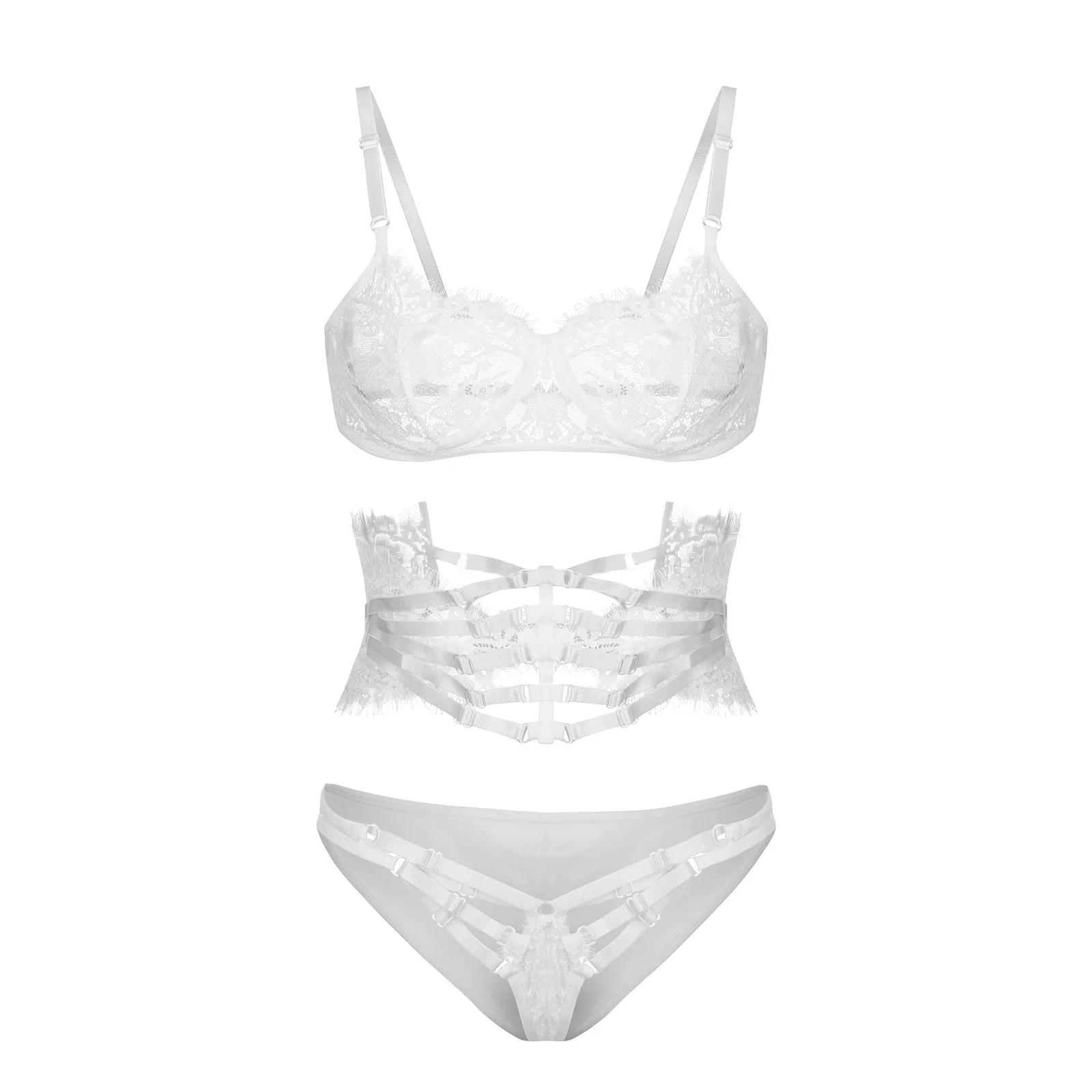 

Sexy Women Underwear Sexy Lace Push Up Bra Lingerie Sets Babydolls Temptation Bra Thongs Garter Sets Intimates Plus Size S-4XL