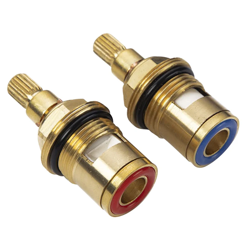 

2 Pcs Replacement Tap Valves Ceramic Disc Gland Brass 20 Teeth 1/2 Inch Accessories GRSA889