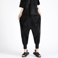 womens casual pants leggings sweatpants summer new dark elastic waist large size loose fashion trend versatile pants