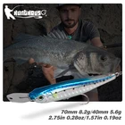 Рыболовная жесткая приманка-карандаш hunhouse Minnow, погружающаяся в воду приманка 4070 мм, 5,68,2 г, бесшумная металлическая губная помада для окуня и форели, LW520
