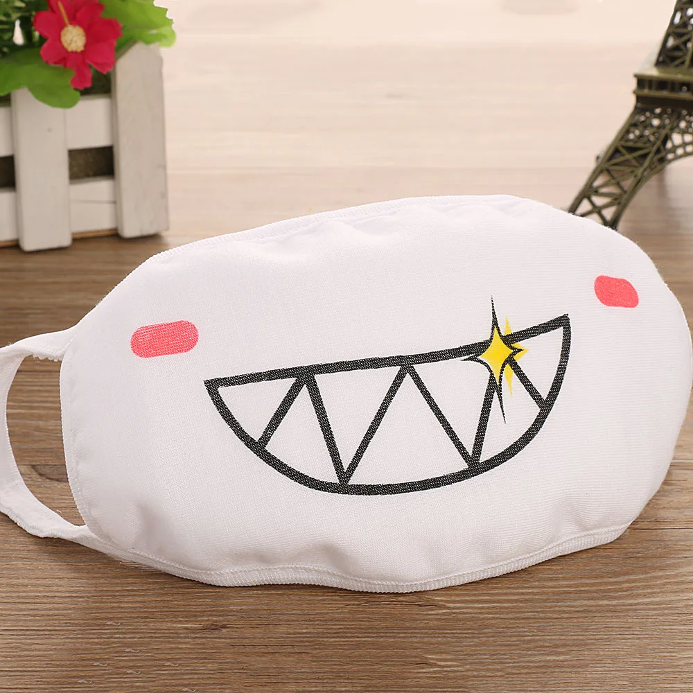 Рождественская безопасная Милая Анти-пыль Kawaii аниме Kaomoji-kun смайлик рот Муфельная Анти-пыль маска для лица прекрасная безопасная маска для лица