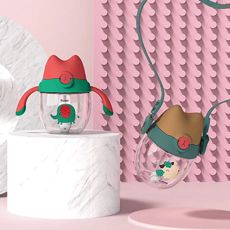 Детская школьная соломенная бутылка для питьевой воды с рисунком животных чашка