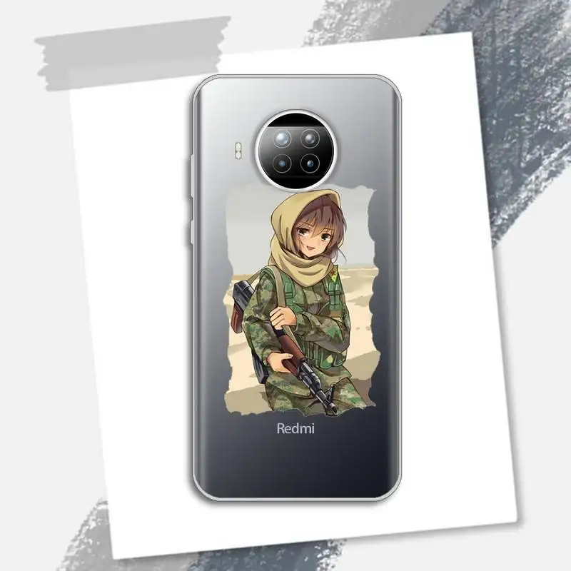 

Fashion anime police girl Phone Case Transparent for xiaomi redmi note 8 9 9s 11 10t lite pro