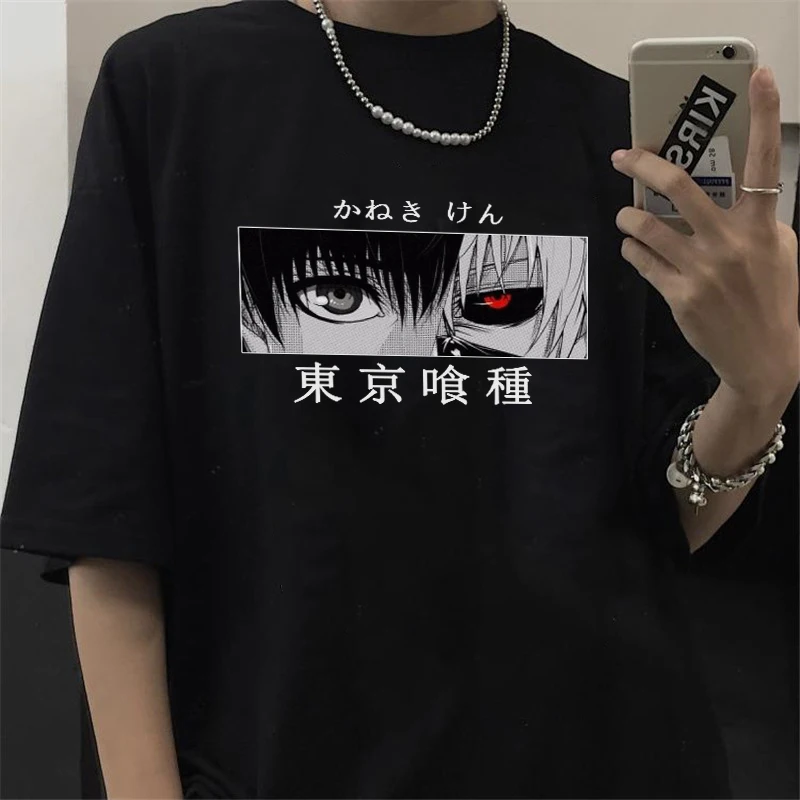 Футболка женская в стиле японского аниме Kaneki Ken топы Y2k Tokyo Ghoul панк Харадзюку