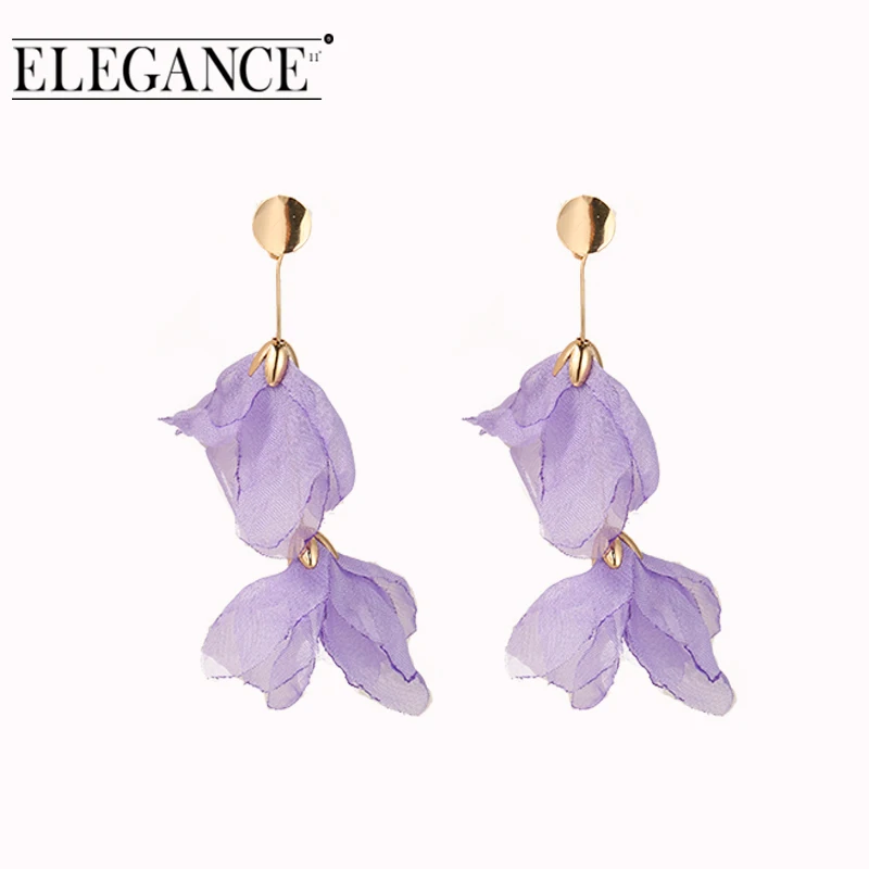 

ELEGANCE11 Long Flower Tassel Earrings Silk Cloth Earrings Bohemian Handmade Silk Jewelry Colorful Earrings Fashion Pendants