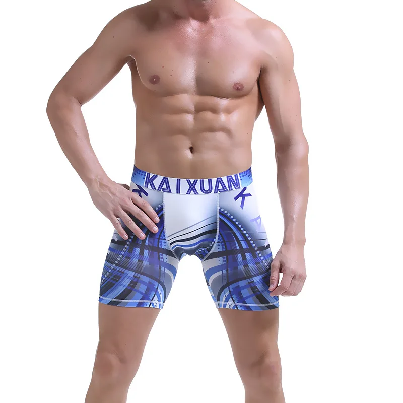 2018 WJ Брендовые мужские боксеры с дополнительной длиной мужское однотонное