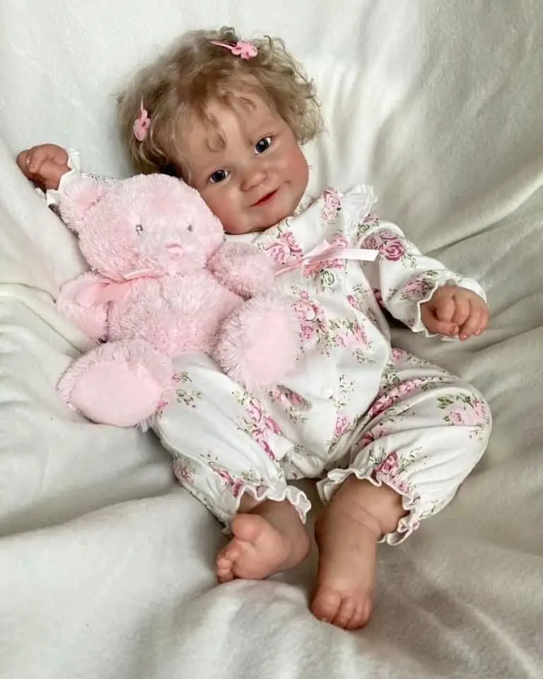 

60CM Reborn Baby Doll Toddler Real Soft Touch Maddie with Rooted blond Hair High Quality Handmade Doll