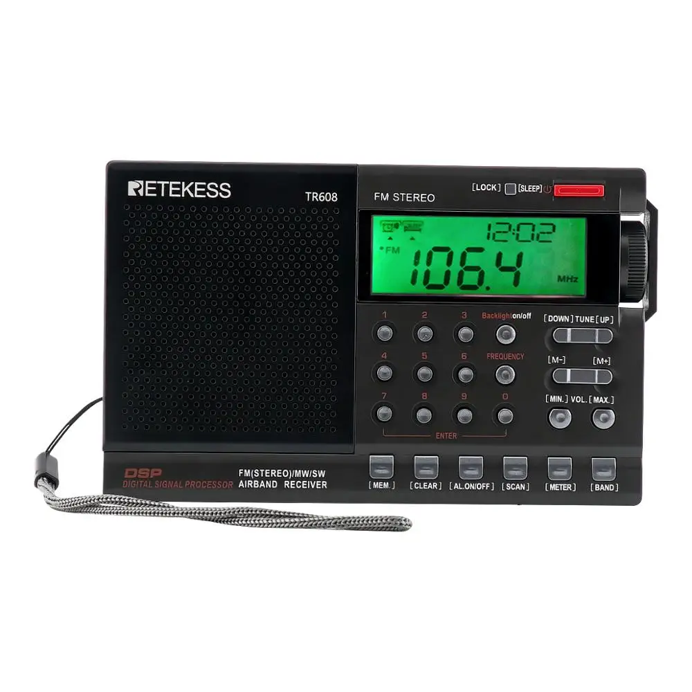 Портативный радиоприемник RETEKESS TR608 авиационный Диапазон FM MW SW воздушный ресивер
