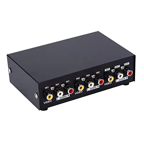 

GREATLINK AV Switch Box 4 in 1 out AV Audio Video Signal Composite for HDTV LCD DVD 3 RCA Switcher 8 to 1 Selector not Splitter