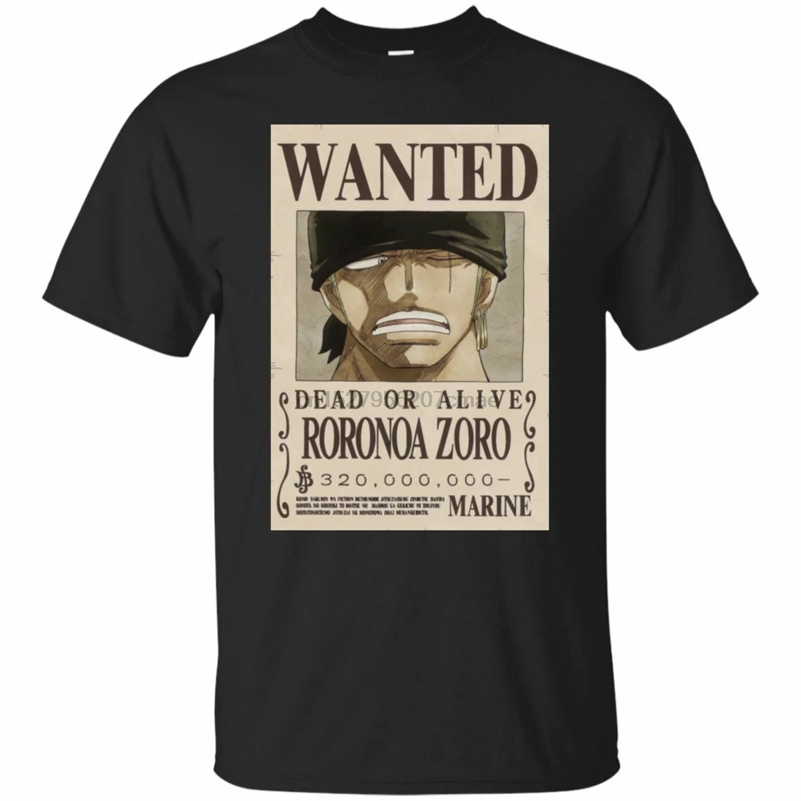 Один кусок аниме ророноа Зоро требуется Плакат Женская футболка черный темно