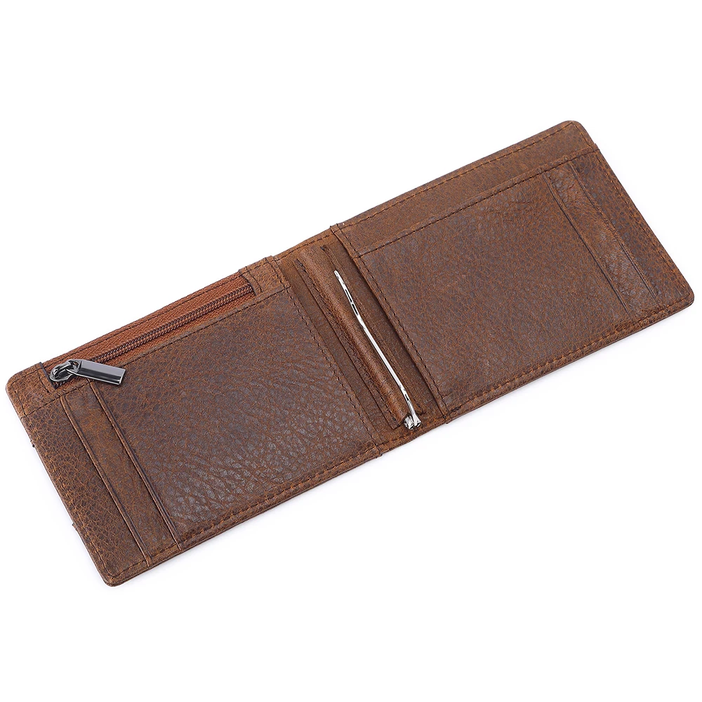 Betronix: новый дизайн Воловья кожа первый слой Короткий Мужской долларовый зажим