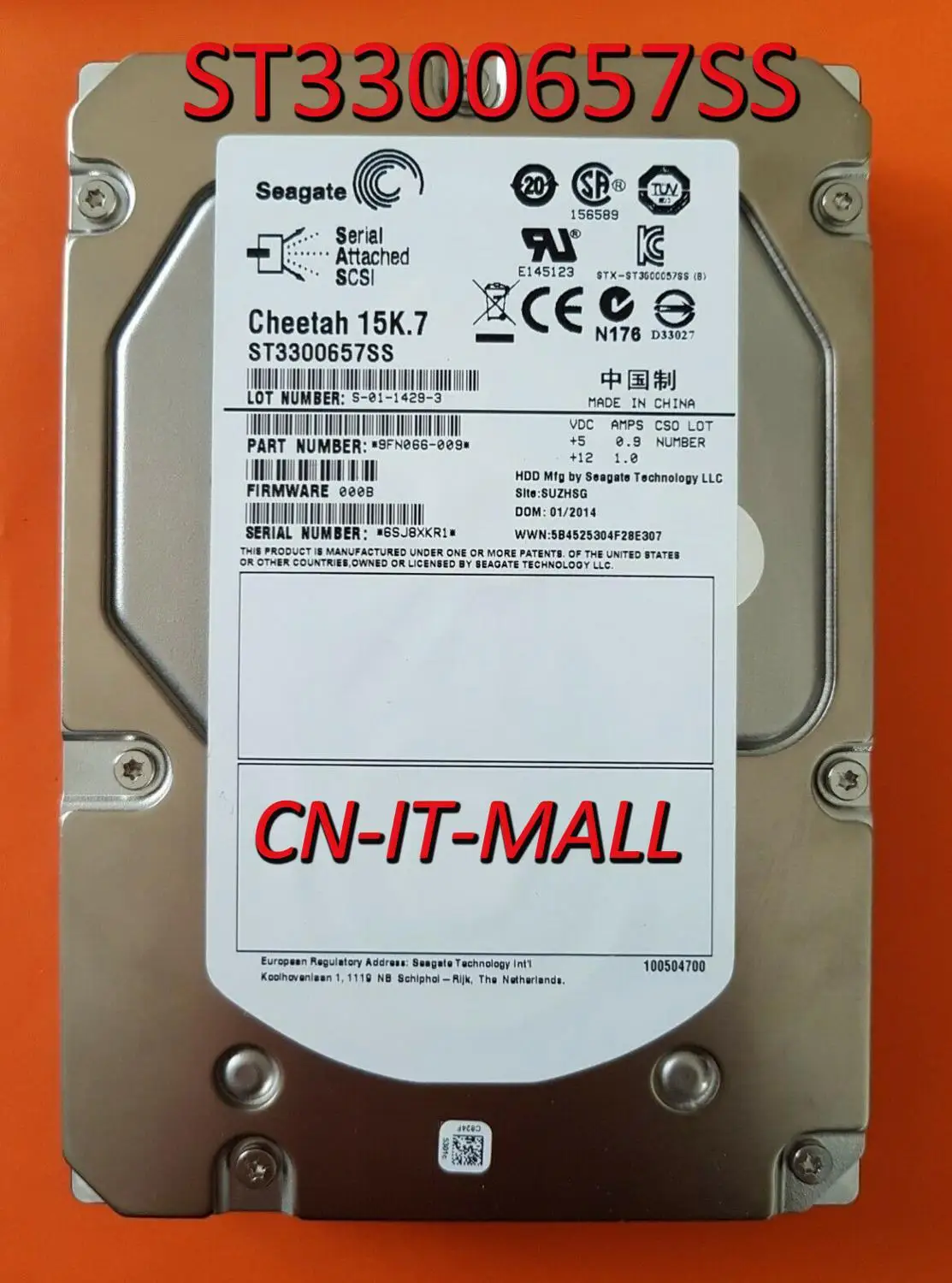 

Seagate Cheetah 15K.7 ST3300657SS 300GB 15000 RPM 16MB Cache SAS 6Gb/s 3.5" Internal Hard Drive