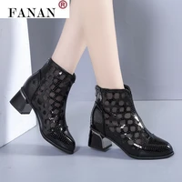 2021 brand new summer boots hollow mesh 5cm heels casual platform gladiator sandals women shoes zapatos mujer