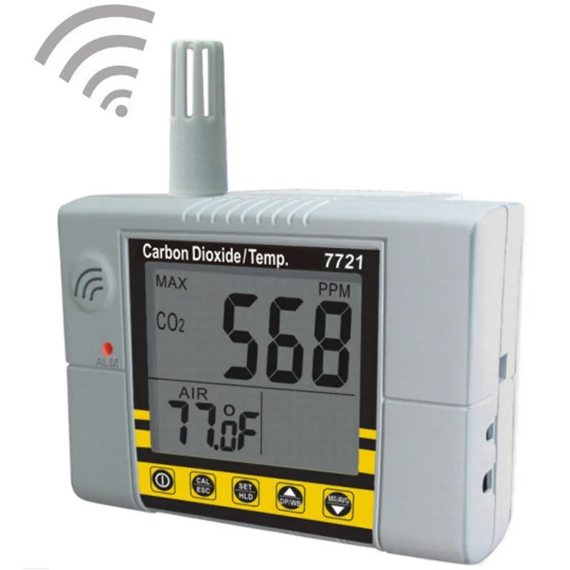 

AZ7721 CO2 & Temperature Meter Measure the Indoor Air Quality (IAQ) Index.NDIR (Non-Dispersive Infrared) Wave Guide Technology.