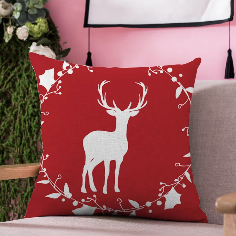 

Cotton linen cushion cover Christmas series pillow cover home decoration pillow cover sofa car pillow cover autumn pillow cover