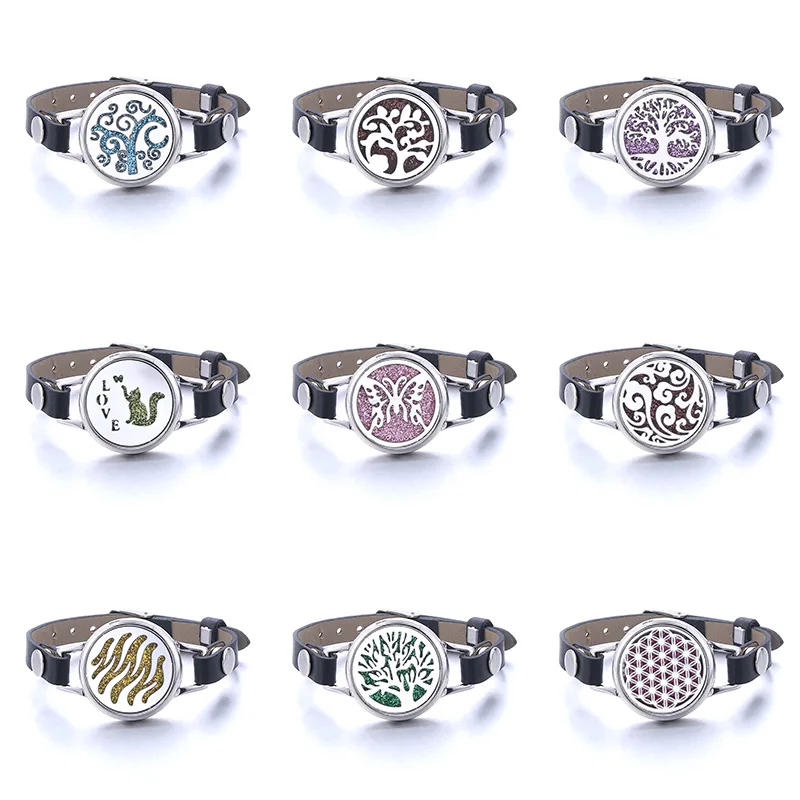 Новый кожаный браслет ароматерапия ювелирные изделия эфирное масло диффузор