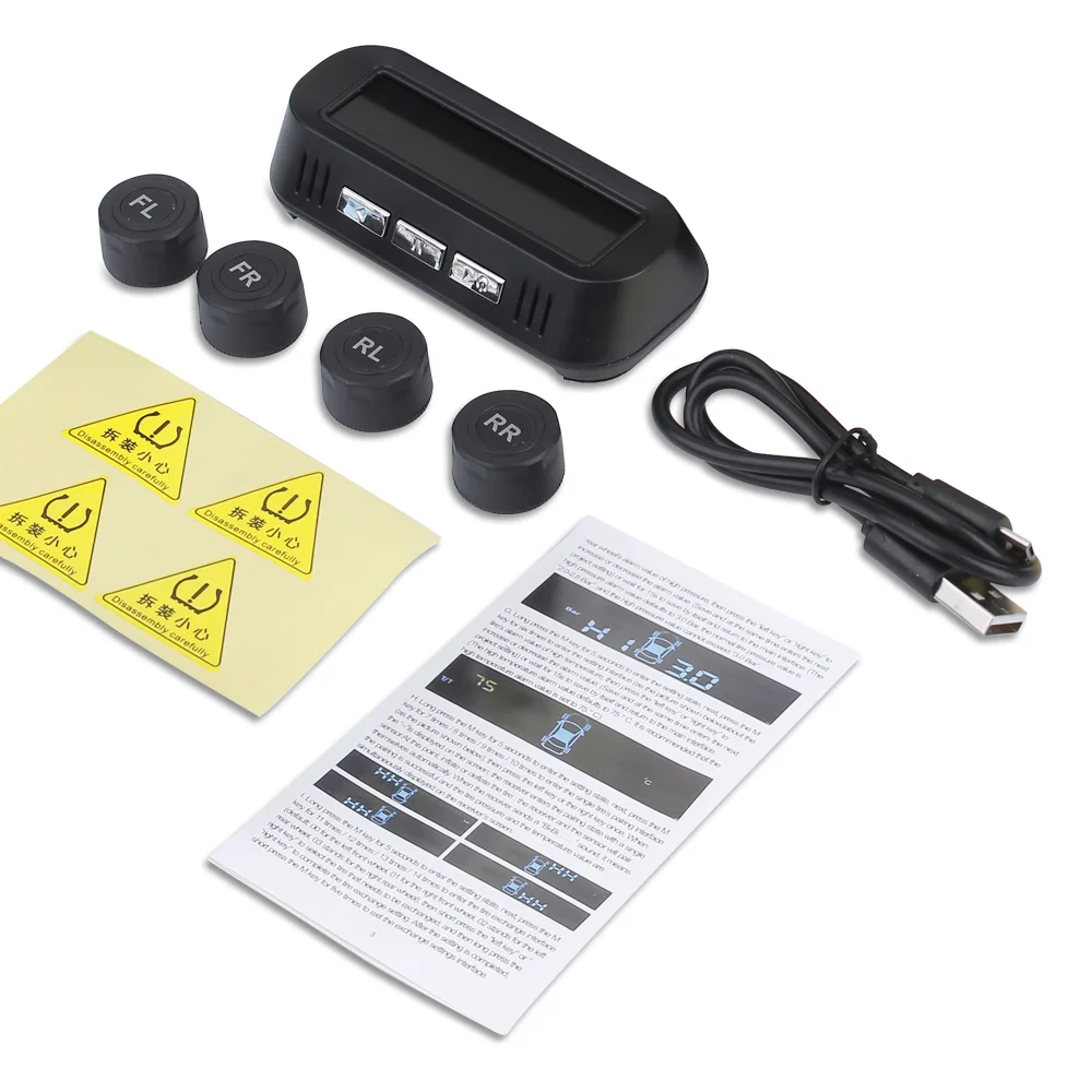 

Anytek High Performance Tire Pressure Monitoring System Anti-Explosion Automobile Car Electronics Solar Wireless Low Energy TPMS