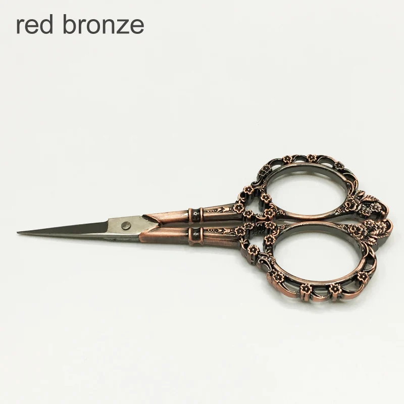 red bronze Высокое качество бумаги резки туалетный столик глиняные ножницы Ретро ножницы изысканные маленькие ножницы домашние инструменты для шитья - Цвет: red bronze