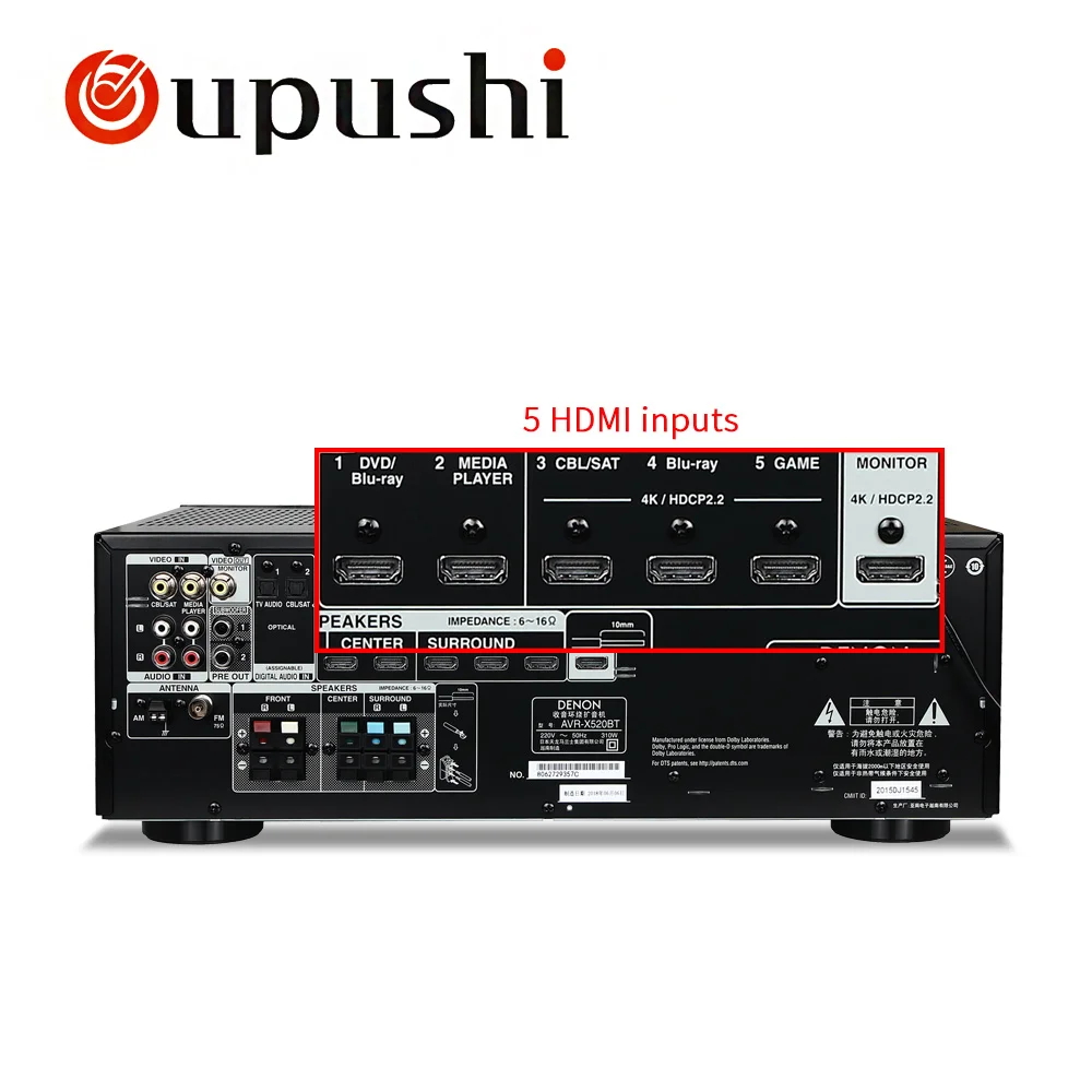 Oupushi усилитель для домашнего кинотеатра 5 1 канальный AV Bluetooth мощности и хорошее