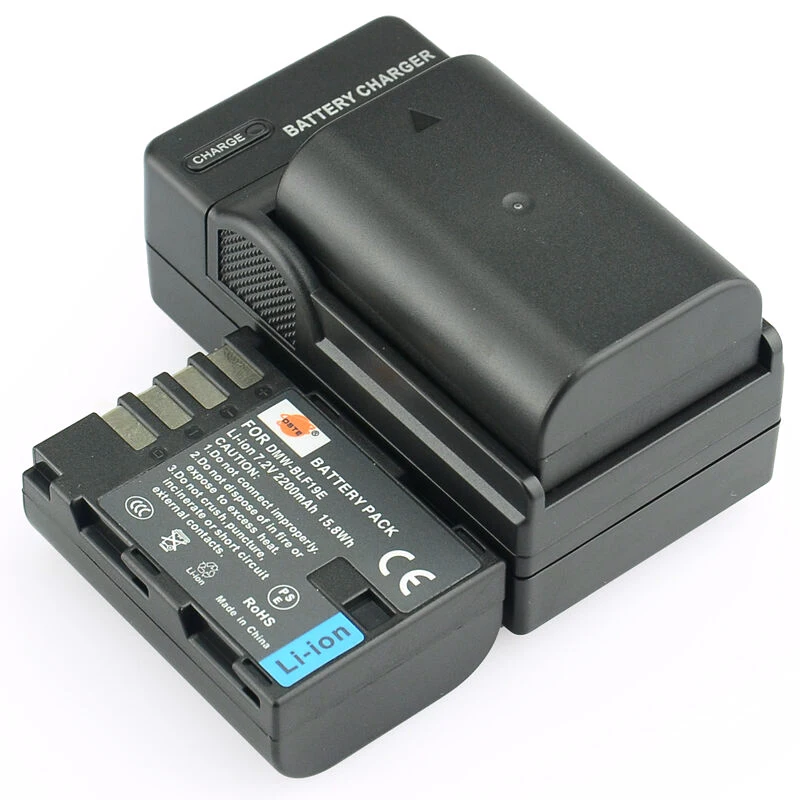 2 шт. 2200 мАч 7 в DSTE DMW-BLF19E BLF19 Аккумуляторная Батарея цифровой DSLR камеры 1 * зарядное