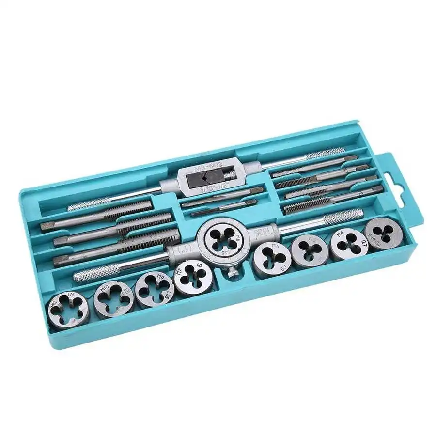

Screw Tap 20pcs Taps and Dies Set M3~M12 Screw Thread Tap Wrench Die Wrench Hand Tools