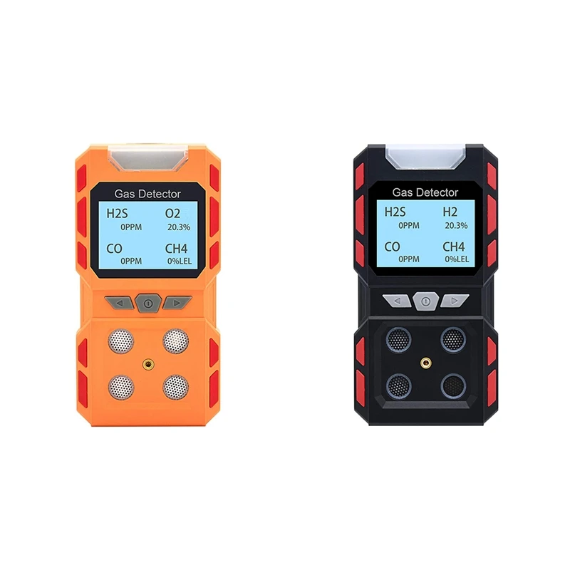 

Portable 4 Gas Detector, Sound Light Vibration Rechargeable LCD Screen
